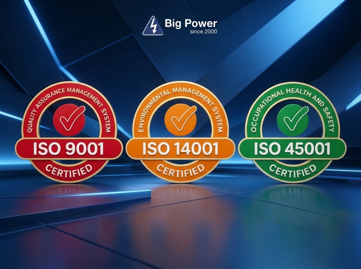 Another year of excellence, Big Power proudly renews its Triple ISO Certifications for the second consecutive year.